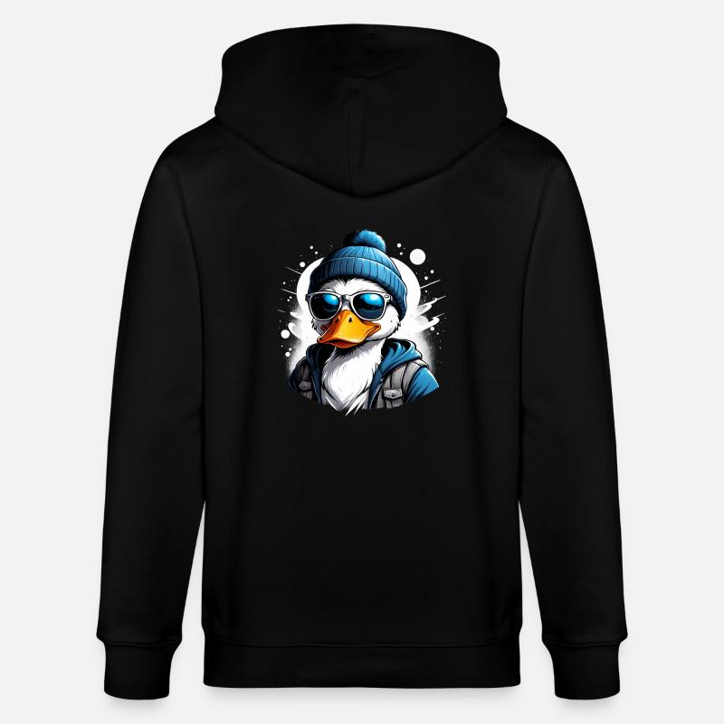 Hispter Ente - Stanley/Stella Unisex Bio-Kapuzenjacke CULTIVATOR  - Schwarz