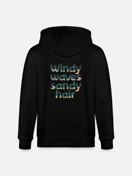 windy waves - Stanley/Stella Unisex Bio-Kapuzenjacke CULTIVATOR - Schwarz