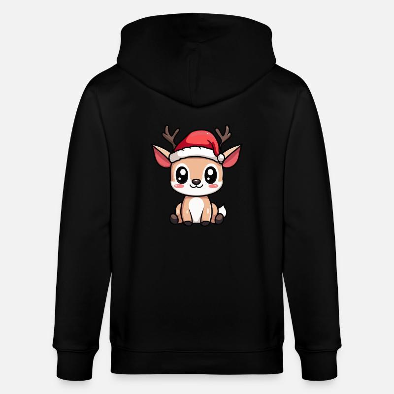 Cerf Noël Mignon - Veste à capuche bio CULTIVATOR Stanley/Stella Unisexe - noir