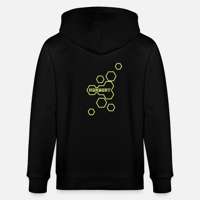 Name Herbert - Stanley/Stella Unisex Bio-Kapuzenjacke CULTIVATOR  - Schwarz