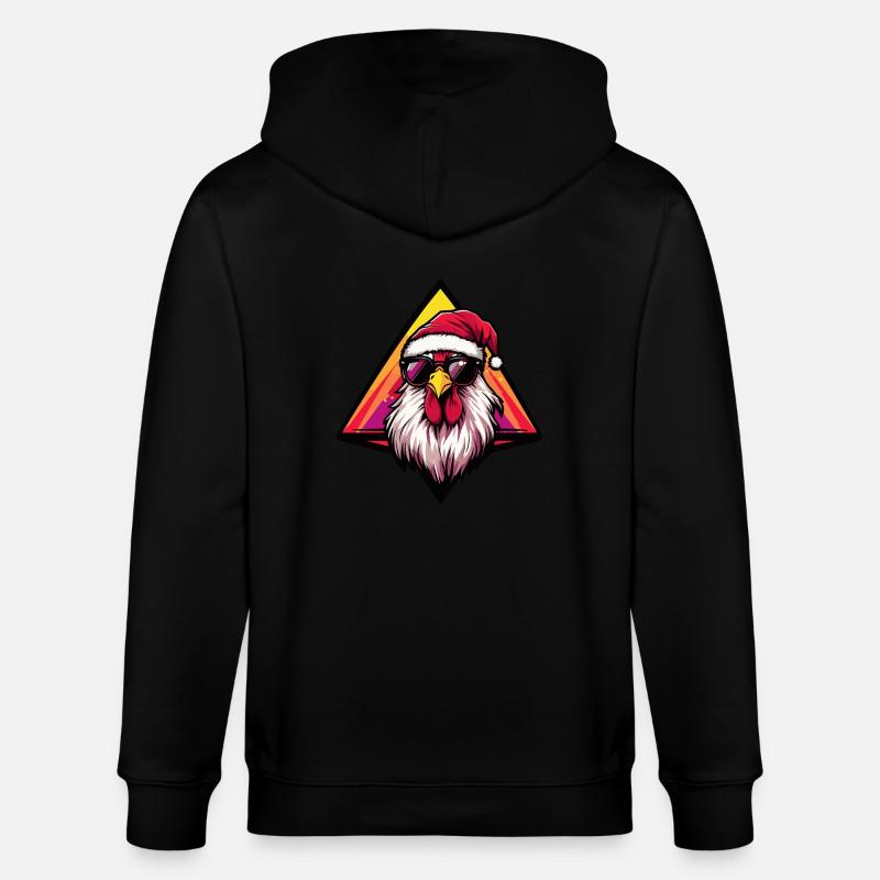 Coq Noël Cool - Veste à capuche bio CULTIVATOR Stanley/Stella Unisexe - noir