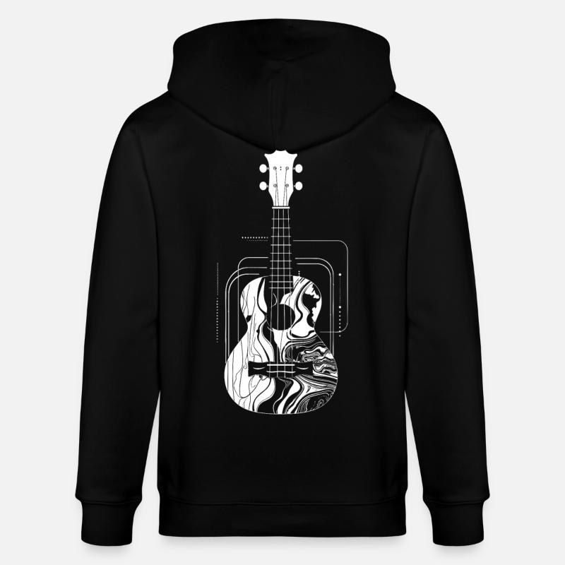 Dessin de ukulélé - Veste à capuche bio CULTIVATOR Stanley/Stella Unisexe - noir
