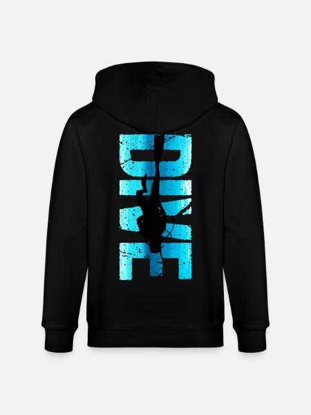 Diver Design Retro Dive Outfit Gift - Stanley/Stella CULTIVATOR Unisex Organic Hooded Jacket - black