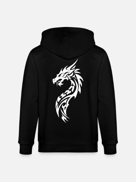 Tribal Drache Silhouette - Stanley/Stella Unisex Bio-Kapuzenjacke CULTIVATOR  - Schwarz