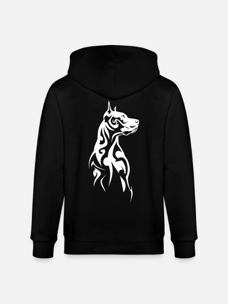 Tribal Dog Head - Stanley/Stella CULTIVATOR Unisex Organic Hooded Jacket - black