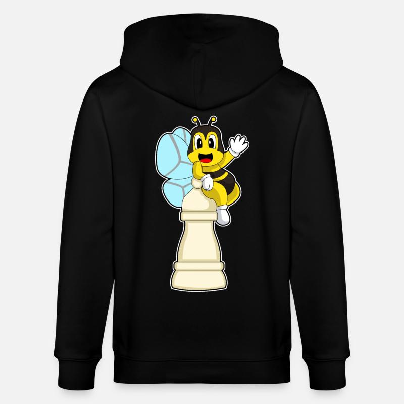 Schachfigur Bauer Biene Schach - Stanley/Stella Unisex Bio-Kapuzenjacke CULTIVATOR  - Schwarz