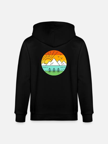 Landscape Nature - Stanley/Stella CULTIVATOR  Unisex Organic Hooded Jacket - black