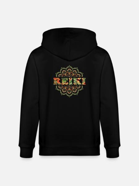 reiki lettering e 110 - Stanley/Stella CULTIVATOR Unisex Organic Hooded Jacket - black