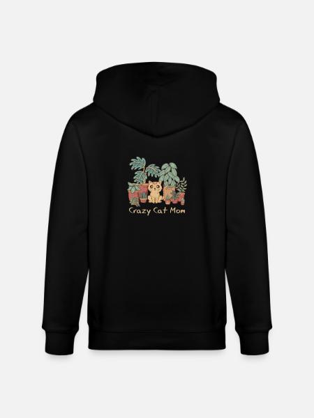 Cats and plants - Stanley/Stella CULTIVATOR  Unisex Organic Hooded Jacket - black