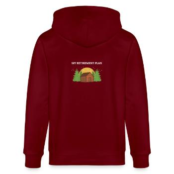 Pension de retraité de camping - Veste à capuche bio CULTIVATOR Stanley/Stella Unisexe - bordeaux - Dos - Anna (173cm)
