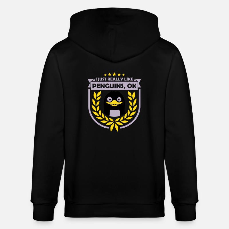 J’aime juste les pingouins - Veste à capuche bio CULTIVATOR Stanley/Stella Unisexe - noir