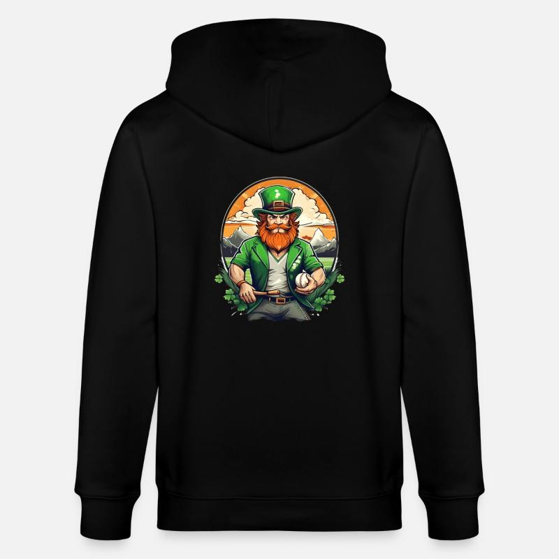 St. Patrick's Day Kleeblatt Baseball - Stanley/Stella Unisex Bio-Kapuzenjacke CULTIVATOR  - Schwarz