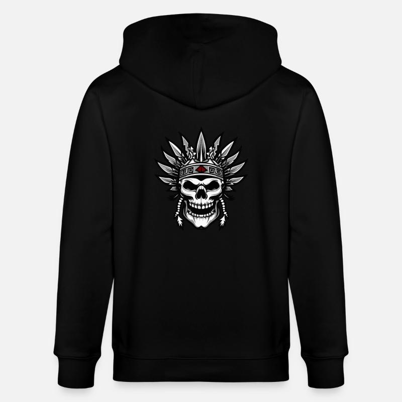 Chef Apache Skull Indien - Veste à capuche bio CULTIVATOR Stanley/Stella Unisexe - noir