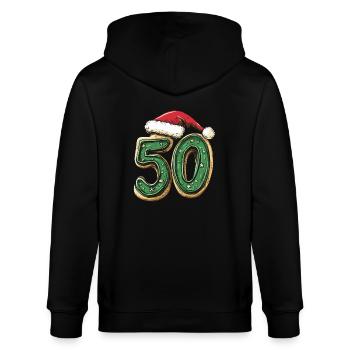 50 Number Christmas Biscuit - Stanley/Stella CULTIVATOR  Unisex Organic Hooded Jacket - black - Back - Anna (173cm)