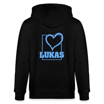 Lukas - Stanley/Stella Unisex Bio-Kapuzenjacke CULTIVATOR  - Schwarz - Hinten - Anna (173cm)