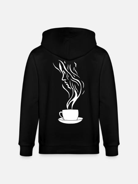 Coffee and the human face - Stanley/Stella CULTIVATOR  Unisex Organic Hooded Jacket - black
