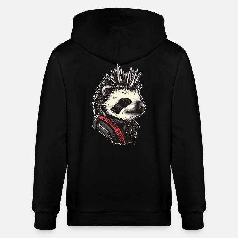 Cool Punk Sloth - Stanley/Stella CULTIVATOR Unisex Organic Hooded Jacket - black