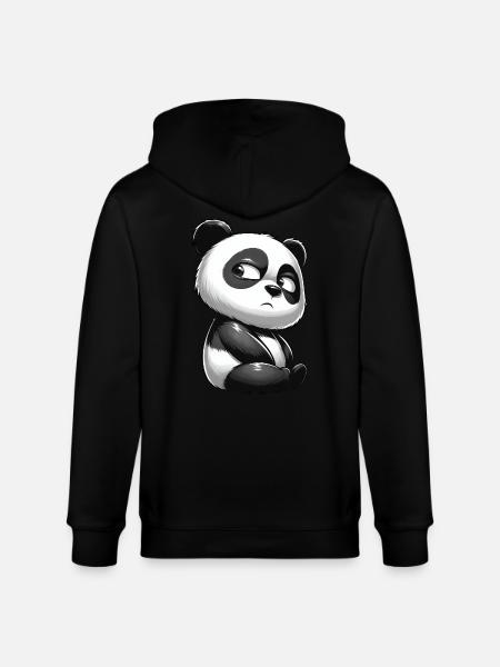 Skeptical Panda Cartoon Cute Doubt - Stanley/Stella CULTIVATOR  Unisex Organic Hooded Jacket - black