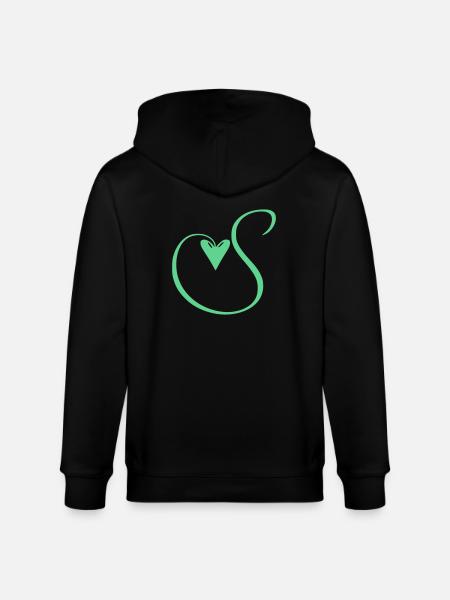 Monogram S Heart Vine - Stanley/Stella CULTIVATOR  Unisex Organic Hooded Jacket - black