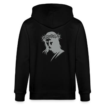 Jezus Chrystus - Ekologiczna rozpinana bluza z kapturem typu unisex Stanley/Stella CULTIVATOR  - czarny - Tył - Anna (173cm)