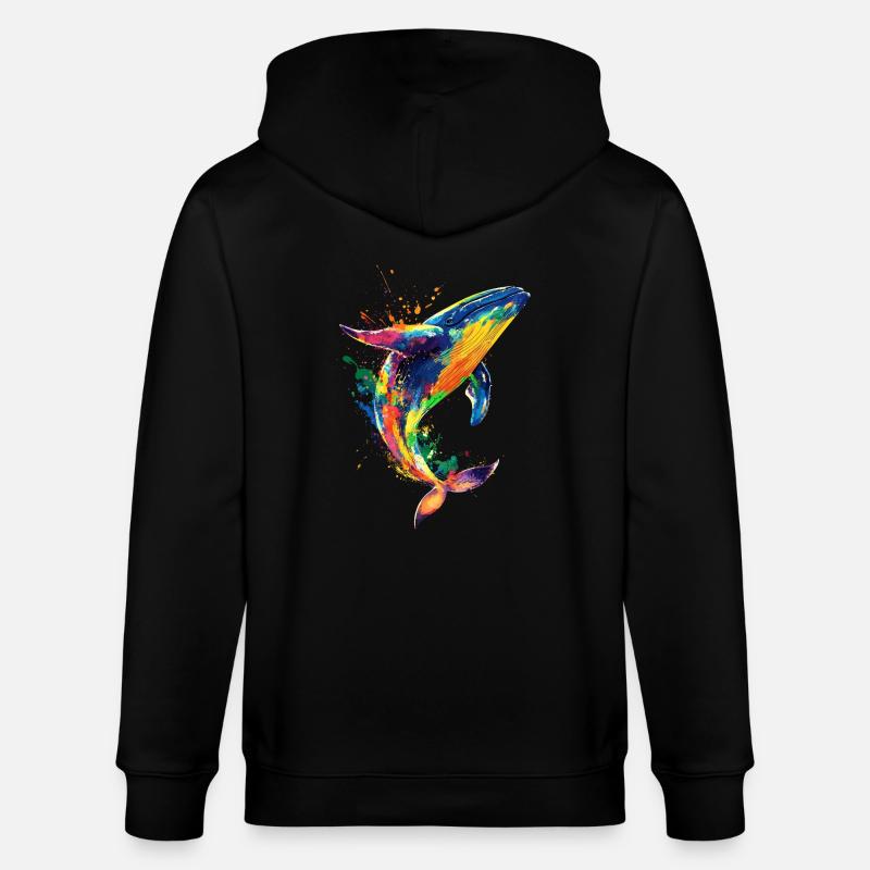 Wal Pop Art Bunt - Stanley/Stella Unisex Bio-Kapuzenjacke CULTIVATOR  - Schwarz