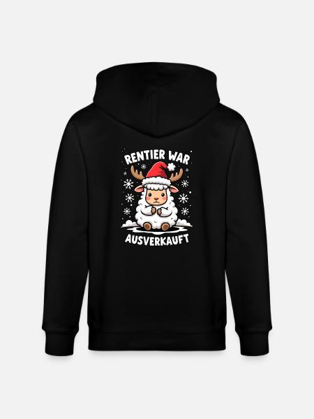 Schaf Rentier war ausverkauft - Stanley/Stella Unisex Bio-Kapuzenjacke CULTIVATOR - Schwarz