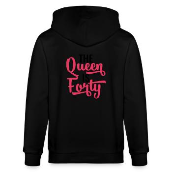 40. Geburtstag: The Queen Is Forty - Stanley/Stella Unisex Bio-Kapuzenjacke CULTIVATOR  - Schwarz - Hinten - Anna (173cm)