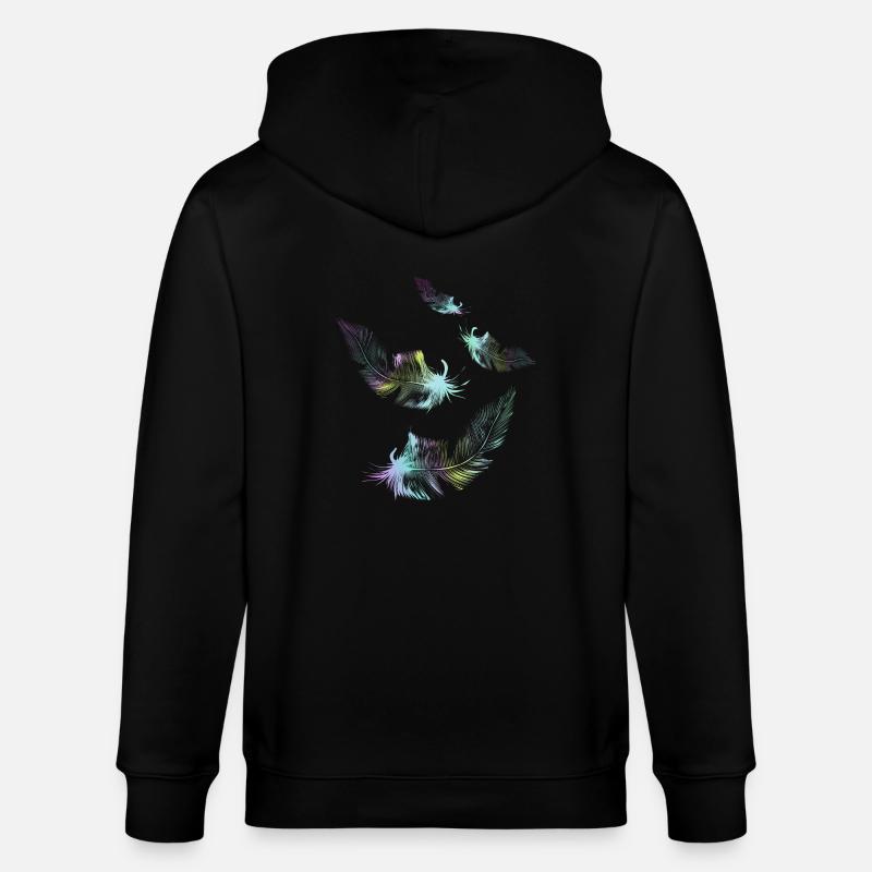 Regenbogenfedern - Stanley/Stella Unisex Bio-Kapuzenjacke CULTIVATOR  - Schwarz
