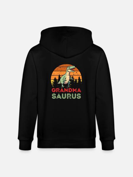 Grandma saurus - Stanley/Stella CULTIVATOR  Unisex Organic Hooded Jacket - black