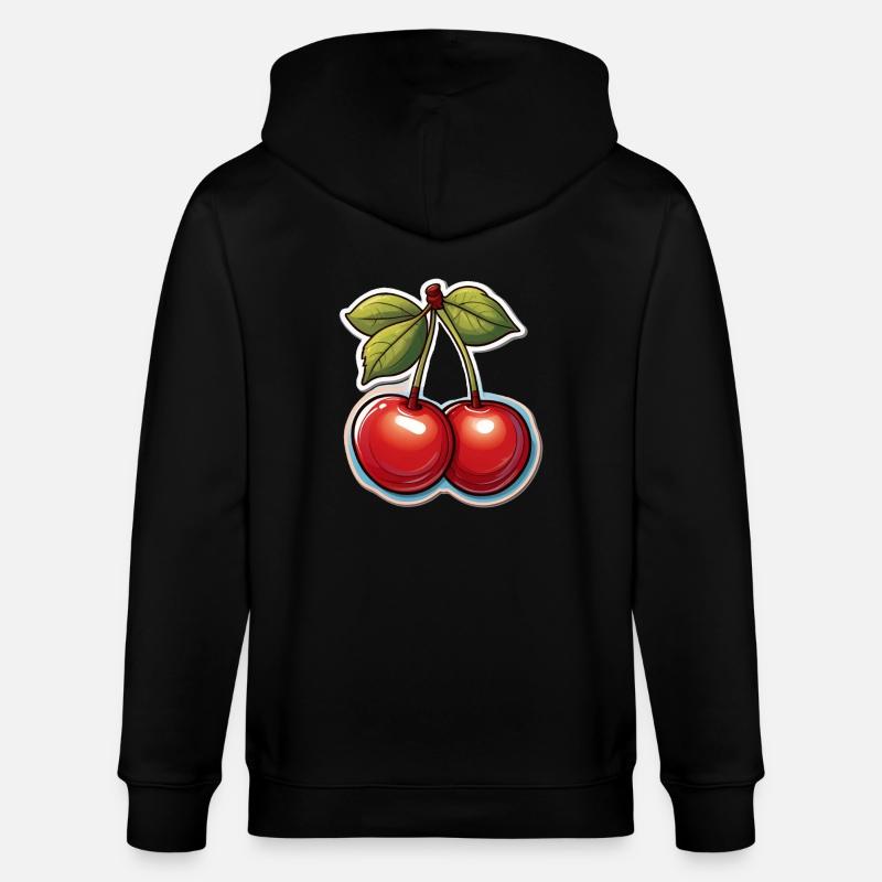 Leckere rote Kirschen - Stanley/Stella Unisex Bio-Kapuzenjacke CULTIVATOR - Schwarz