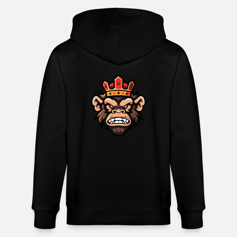 Affe Kopf Krone - Stanley/Stella Unisex Bio-Kapuzenjacke CULTIVATOR  - Schwarz