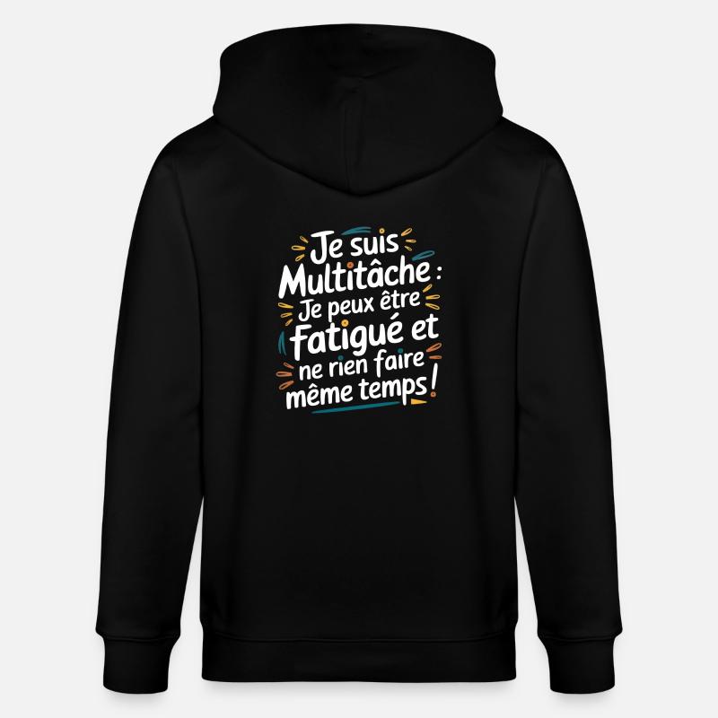 Je suis Multitâche ! - Veste à capuche bio CULTIVATOR Stanley/Stella Unisexe - noir
