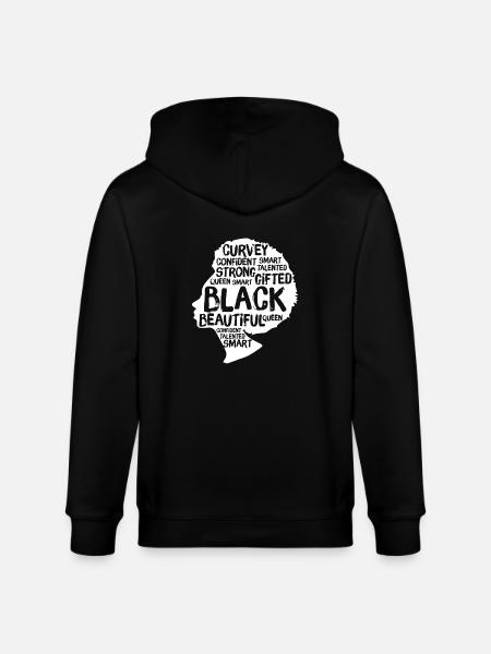 Black Woman - Stanley/Stella CULTIVATOR  Unisex Organic Hooded Jacket - black