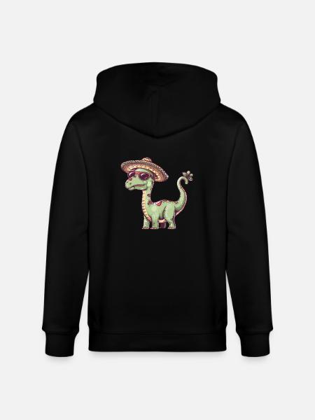 Dinosaur brontosaurus sombrero - Stanley/Stella CULTIVATOR Unisex Organic Hooded Jacket - black