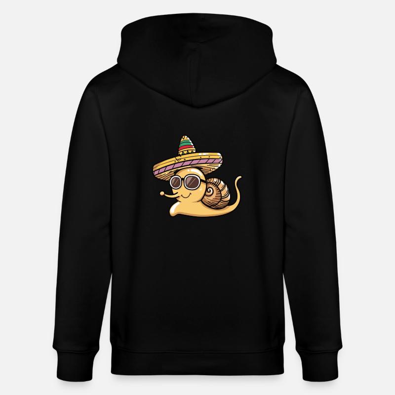 Escargot Drôle Sombrero - Veste à capuche bio CULTIVATOR Stanley/Stella Unisexe - noir