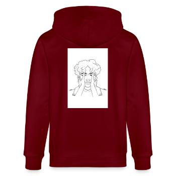 Schöne Dinge - Stanley/Stella Unisex Bio-Kapuzenjacke CULTIVATOR  - Burgunderrot - Hinten - Anna (173cm)