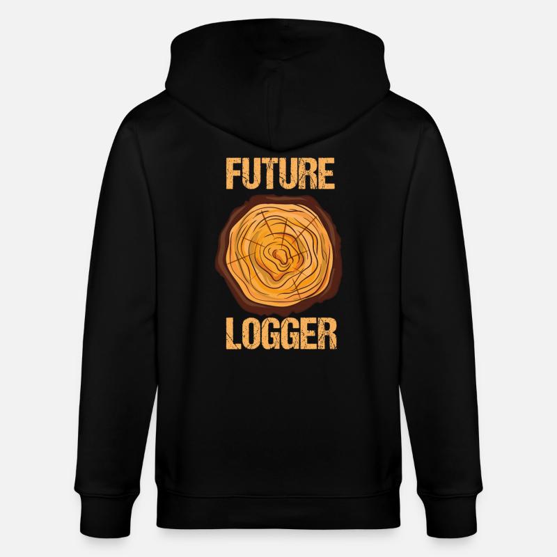Future Logger Waldarbeiter Design - Stanley/Stella Unisex Bio-Kapuzenjacke CULTIVATOR  - Schwarz