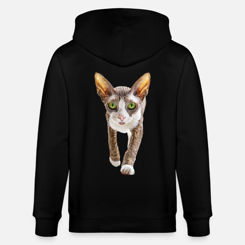 Cornish Rex - Stanley/Stella Unisex Bio-Kapuzenjacke CULTIVATOR  - Schwarz