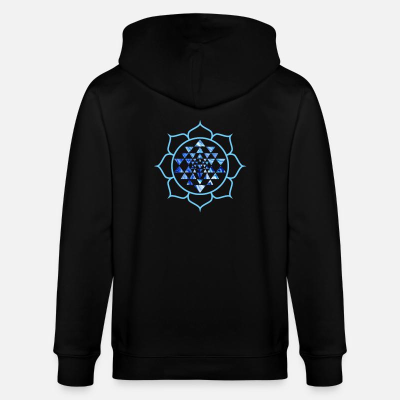 sri yantra e 80 - Veste à capuche bio CULTIVATOR Stanley/Stella Unisexe - noir
