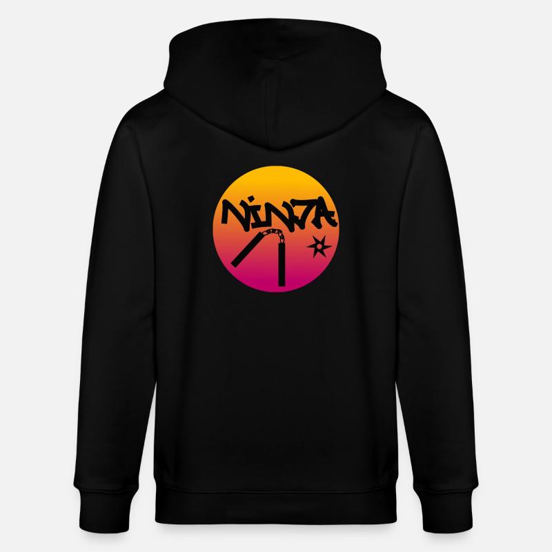 Soleil ninja - Veste à capuche bio CULTIVATOR Stanley/Stella Unisexe - noir