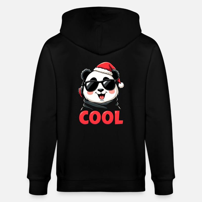 Panda cool - Veste à capuche bio CULTIVATOR Stanley/Stella Unisexe - noir