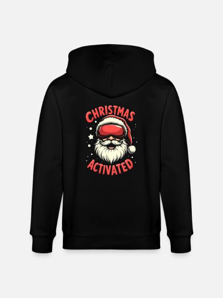 Weihnachtsmann mit Skibrille - Stanley/Stella Unisex Bio-Kapuzenjacke CULTIVATOR  - Schwarz