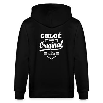 First name CHLOÉ personalized gift christmas birthday - Stanley/Stella CULTIVATOR  Unisex Organic Hooded Jacket - black - Back - Anna (173cm)