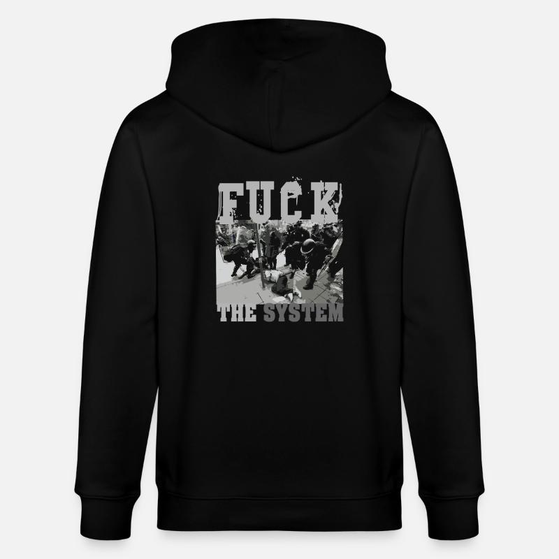 Fuck the System - Stanley/Stella Unisex Bio-Kapuzenjacke CULTIVATOR  - Schwarz