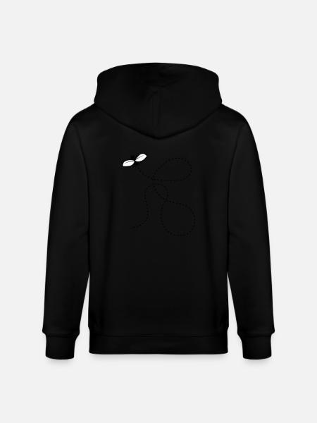 Dashed Line Fly - Stanley/Stella CULTIVATOR Unisex Organic Hooded Jacket - black