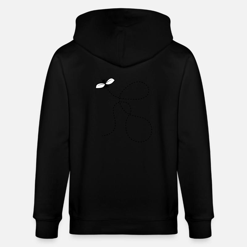 Gestrichelte Linie Fliege - Stanley/Stella Unisex Bio-Kapuzenjacke CULTIVATOR  - Schwarz