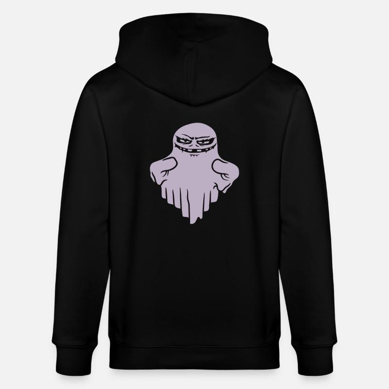 Comic schwebender Monster Geist - Stanley/Stella Unisex Bio-Kapuzenjacke CULTIVATOR  - Schwarz