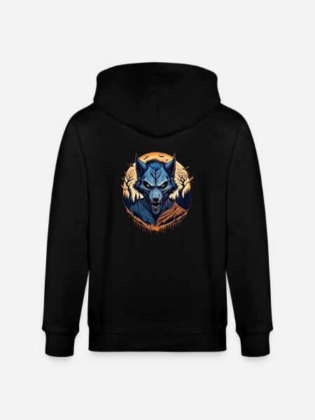 Gruseliges Halloween-partykostüm Werwolf - Stanley/Stella CULTIVATOR  Unisex Organic Hooded Jacket - black
