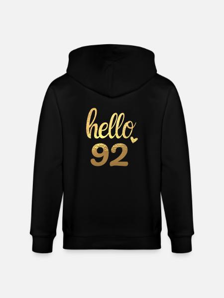 Hello 92 gold - Stanley/Stella CULTIVATOR  Unisex Organic Hooded Jacket - black