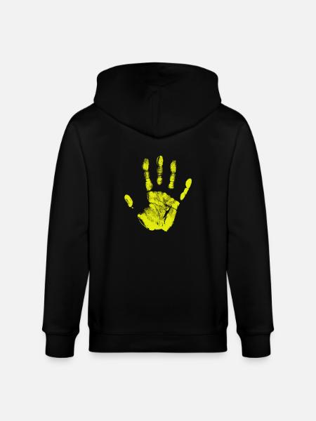 Håndaftryk, malede identitet, fingre og håndflade - Stanley/Stella økologisk unisex-hættejakke CULTIVATOR - sort